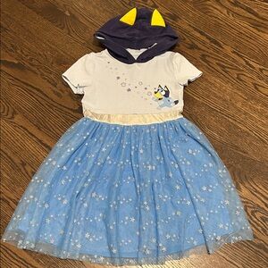 Bluey Girls‎ Hooded Dress glitter, sparkle, stars k7153